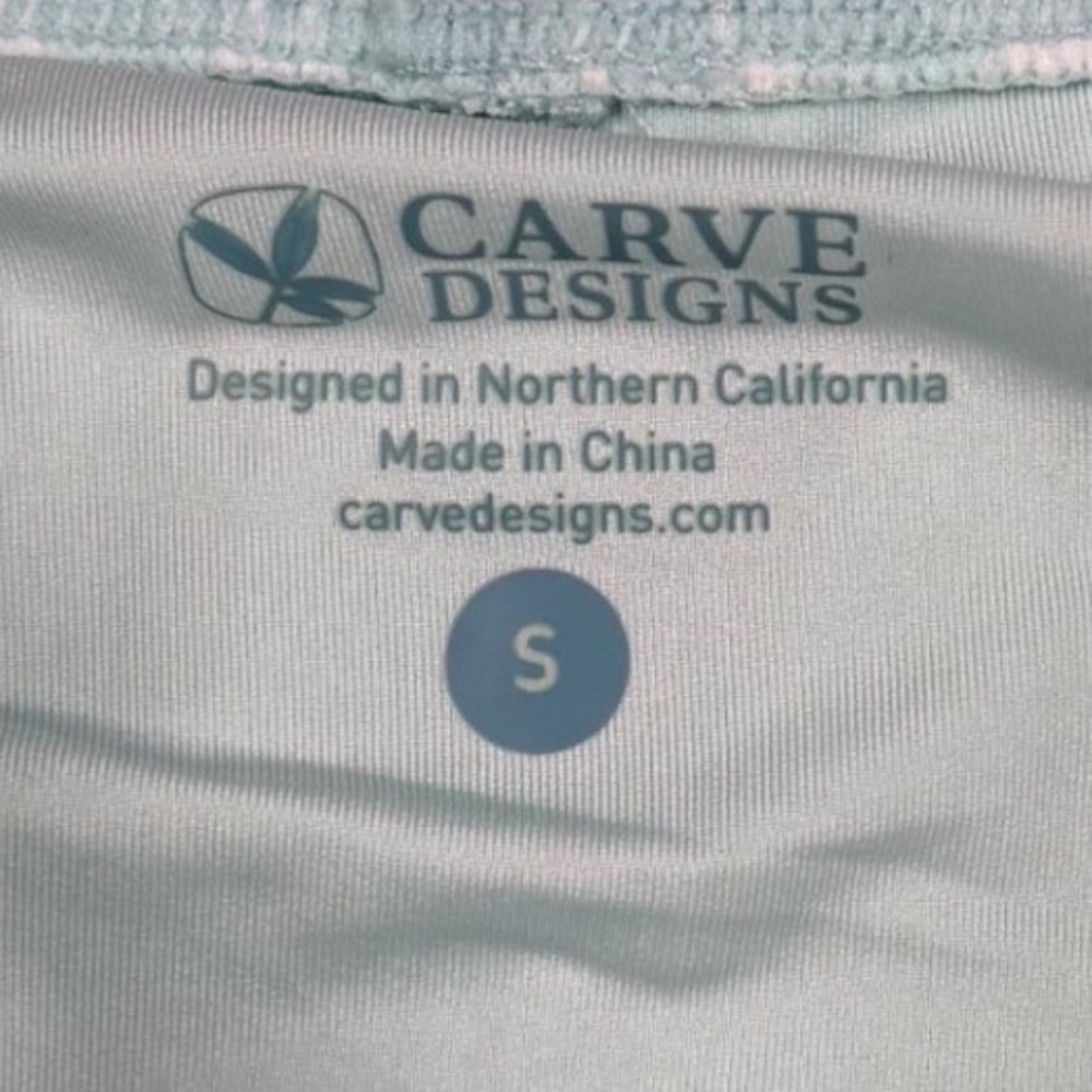Carve Designs Mint Green White Striped Board Shorts Swim Bottoms Small NWOT - Picture 3 of 11